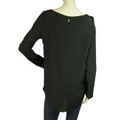 Dondup Black Long Sleeves Silky Blouse Long Length Top size 42