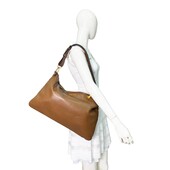 Miu Miu Large Sacca soft calf canella brown gold hardware top single handle bag