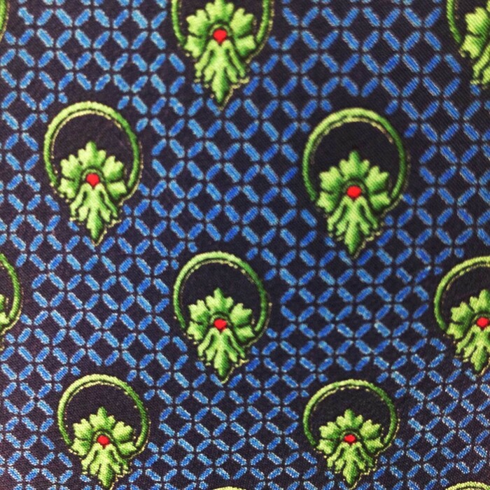 Celine 100% Silk Blue & Green Floral Pattern Men's Neck Tie Necktie