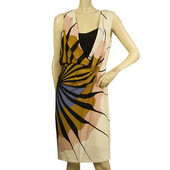 DVF Diane Von Furstenberg Bariloche Silk Multicolor Button Shirt Mini Dress sz 4