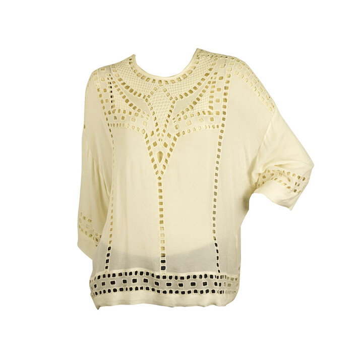 Isabel Marant Etoile Vanilla Crean Lace Tunic 3/ 4 Sleeves Blouse Top size 38