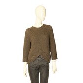 Theyskens' Theory Olive Green Alpaca Merino Wool Blend Knit Sweater Top size P