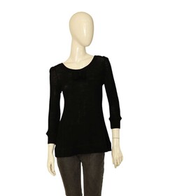 Marc Jacobs Black Bow at the Back Fitted 3/4 Sleeves Sweater Top size S