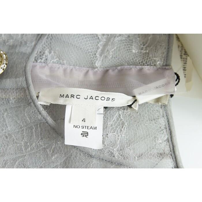 Marc Jacobs Lavender Gray Organza Lace Cami Top Cardigan Set size 4