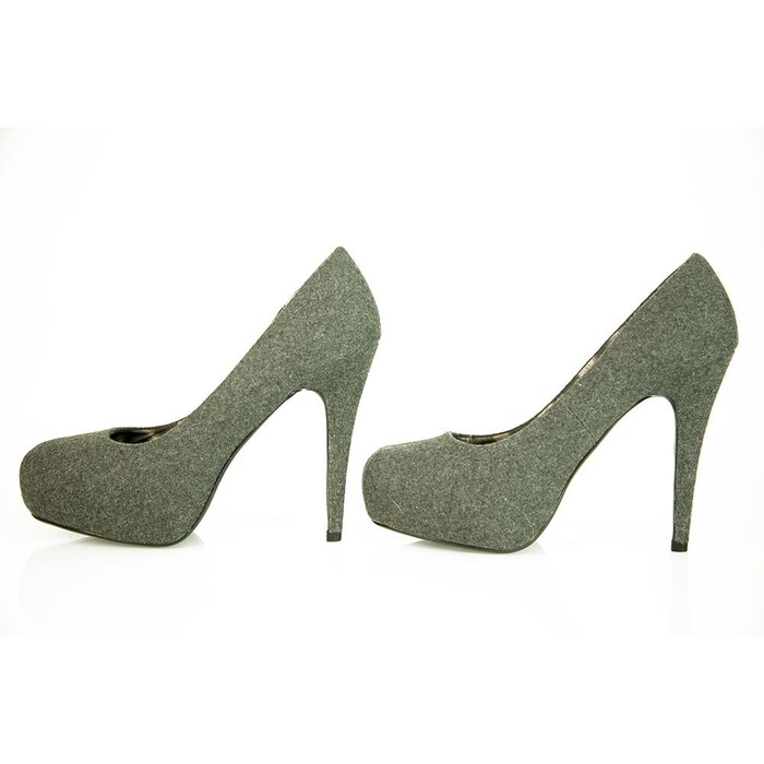 Next Gray Tweed Platform High Heel Pumps Shoes size UK 6, Eur 39