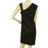 Helmut Lang Black Sleeveless Draped One Asymmetric Strap Mini Dress size 6