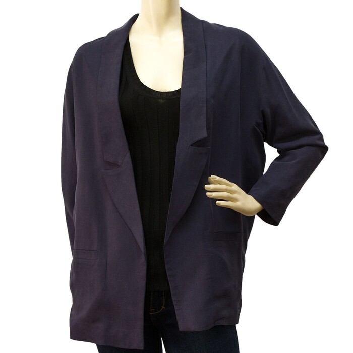 J'aime Les Garcons Blue Boyfriend Oversize Cotton Summer Blazer jacket size S