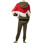 MSGM Animal Leopard Print Hoodie Top Sweat Pants Cotton Lounge Set (S - XS)