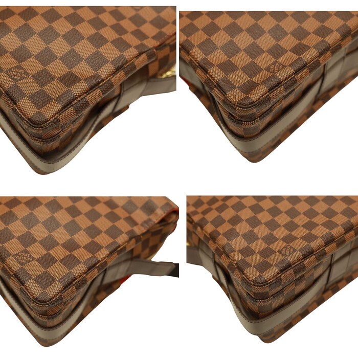 Louis Vuitton Naviglio Ebene Damier Canvas Unisex Messenger Top Flap Zipper Bag