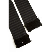 Sonia by Sonia Rykiel Gray Blue Striped 100% wool Scarf Wrap w. Black Sequins