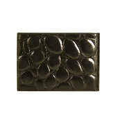 Gianfranco Ferre Black Crocodile Embossed Patent Leather New Unisex Men Wallet