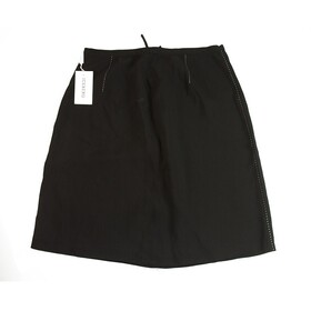 Iceberg Black w. White Stitching Wool Blend Mini Skirt size 44