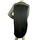 Derek Lam 10 Crosby Woolen Gray Silk Black Asymmetrical Mini Dress size 10