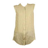 Zadig and Voltaire Texas Zac Deluxe Cream Zacquard Sleeveless Silk Top - Size M