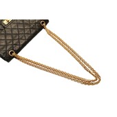 Chanel 2.55 Reissue 225 Double Flap Bag in Black with gold tone hardware small