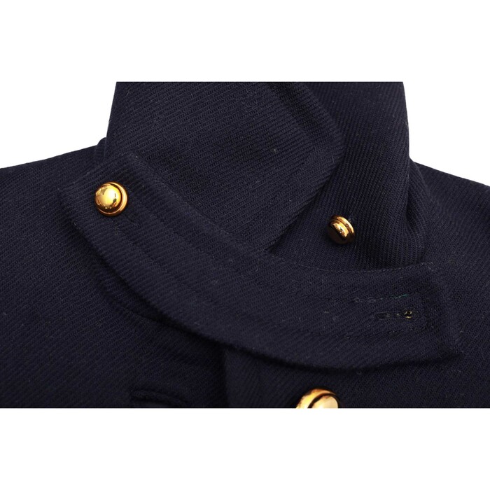 Milly of New York Blue Retro Style Gold Buttons Classy Short Sleeves Coat size 4