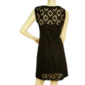 Philosophy di Alberta Ferretti Black Woolen Lace Tank Sleeveless Mini dress 40