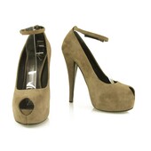 Authentic Giuseppe Zanotti Taupe Suede Leather Platform Pumps 37,5 Ankle closure