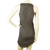 Rundholz Gray Bodycon Asymmetrical Length Cotton Sleeveless Tank Mini Dress sz S