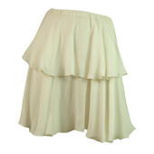 Dondup Ivory 100%Silk Chiffon Layered Mini Skirt Size 40