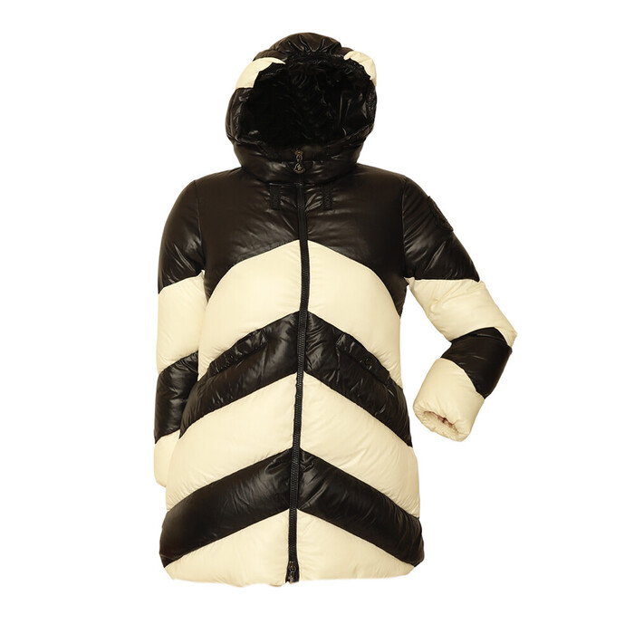 MONCLER Faucille Giubbotto black & white puffer down feather jacket 10y XS women