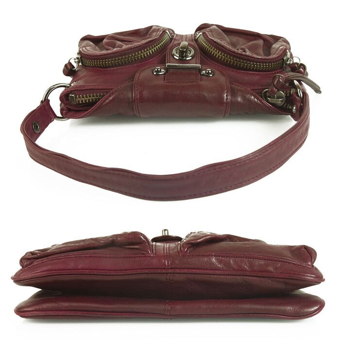 Botkier Burgundy Leather Flap Top Closure Small Shoulder Bag Handbag