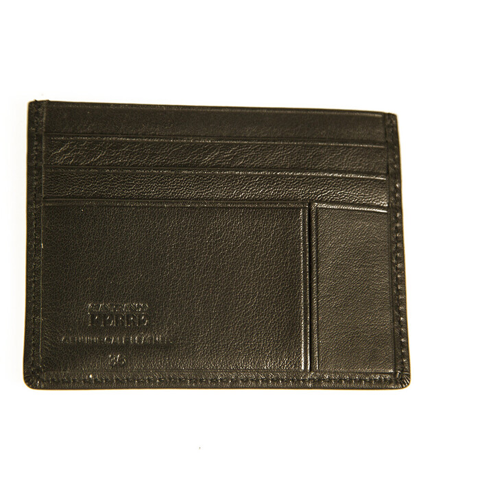 Gianfranco Ferre Black Leather New Unisex Men Card Case Holder Pocket Wallet