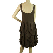 Isaac Mizrahi for Target Brown Ruffles Sleeveless Knee Length Dress size 10