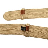 ETRO Woman's Shiny Beige Fabric Waist Belt size L / XL