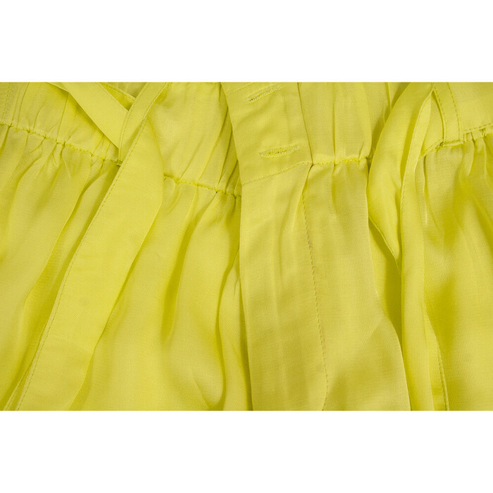 Nisw Yellow Bermuda Paperbag Shorts w. Belt Summer Holiday - Size M