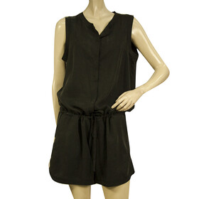 Philosophy Black Tencel Sleeveless Romper Playsuit Shorts size S