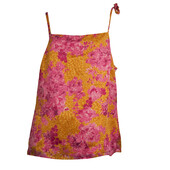 Ted Baker Fuchsia Mustard Floral Sleeveless Camisole Blouse Top - Size 3