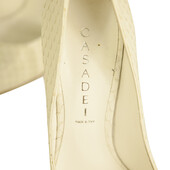 Casadei Blade White Snakeskin Leather Pointed Toe Pumps High Heels Shoes size 7