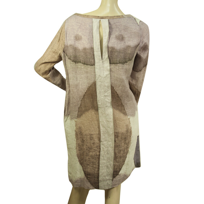 SophiStique Earthly Hues Linen Long Sleeves Pockets Dress size 42