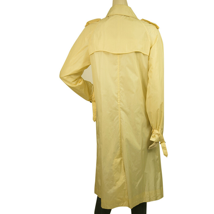 Burberry Light Yellow Polyamide Raincoat Mac Trench Jacket Co at size US8, UK10