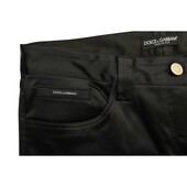 Dolce & Gabbana Black Satin Bermuda Shorts Trousers Pants size 44, Tagss