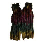 Genuine Rabbit / Marmotte Fur Multicolor Vest Sleeveless Jacket Coat Gillet
