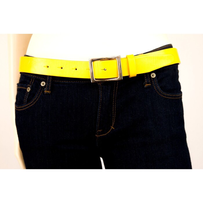 Dsquared 2 yellow leather unisex belt w/square reversed buckle