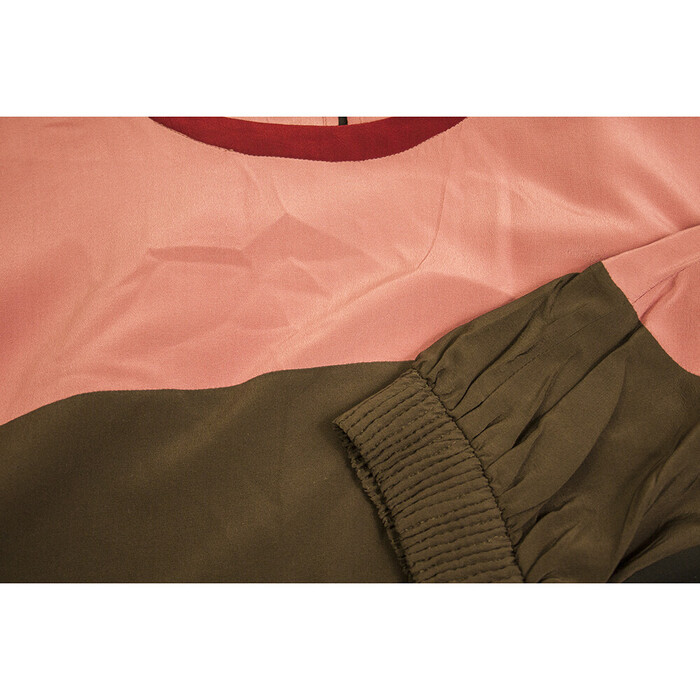 Miu Miu Brown Pink Burgundy 100% Silk Short Sleeve Mini Dress size 42 It