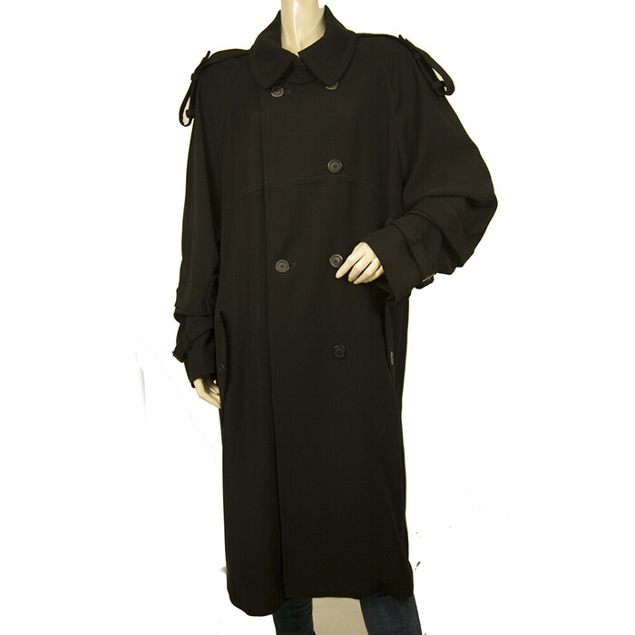 Maura Styled By Claudia Sträter Black Trench Double Breasted  Long Coat size 44