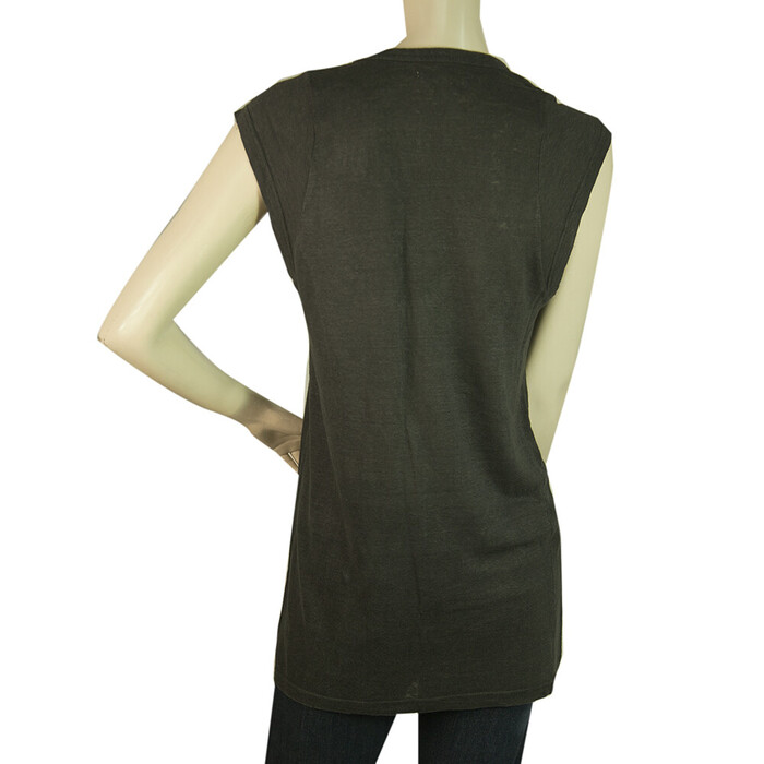 Isabel Marant Etoile Dark Gray Linen Sleeveless Long Tank Top Blouse sz S