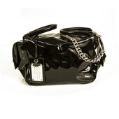 Dolce & Gabbana Miss Double Black Patent Leather Satchel Shoulder Bag Handbag