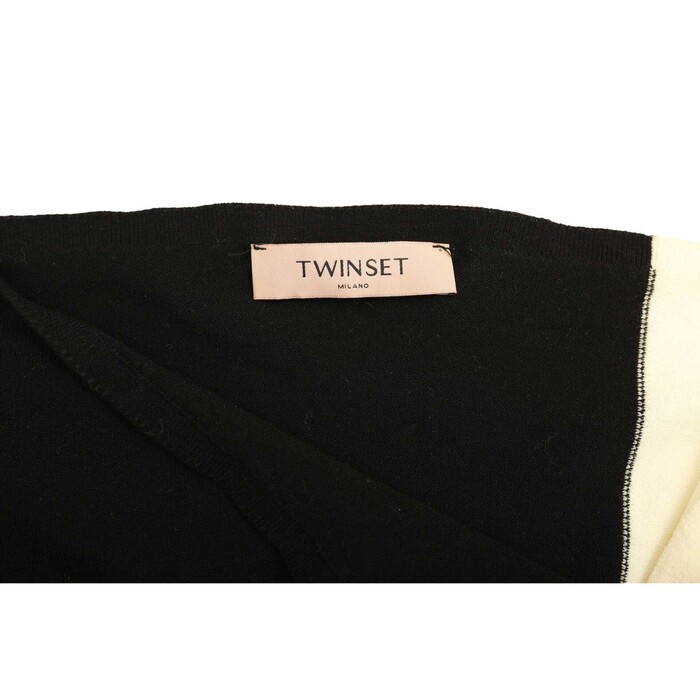 Twinset Black & White Viscose Knit Knee Length Tank  Asymmetric Size S