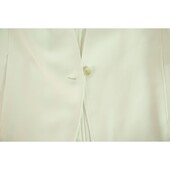 Helmut Lang White Cutout Single Button Front Long Blazer Jacket size 6