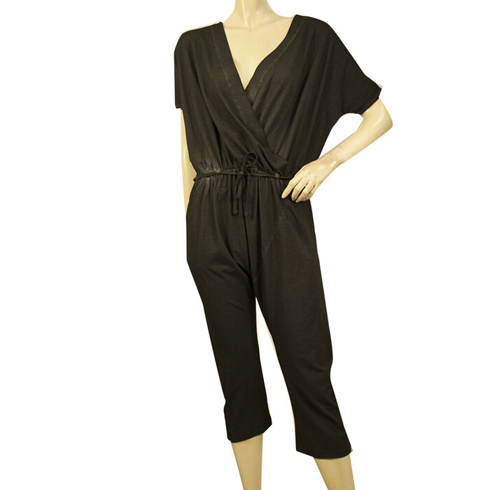 Never Enough Anthracite Gray Short Sleeve Cropped Trousers Overall Jumpsuit