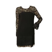 DVF Diane Von Furstenberg Lavana Black Lace Long Sleeve Mini Dress size 4