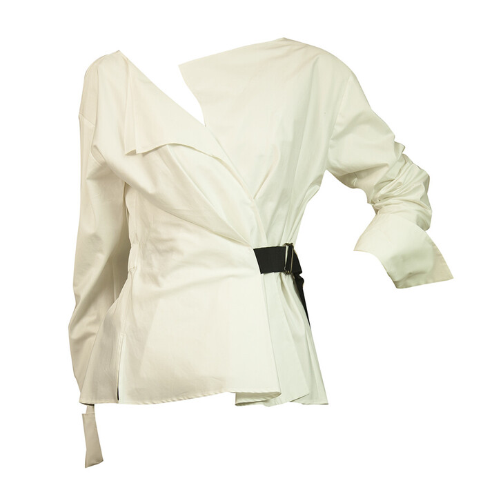 Jil Sander White Wrap Style Lightweight Cotton Summer Jacket size 40