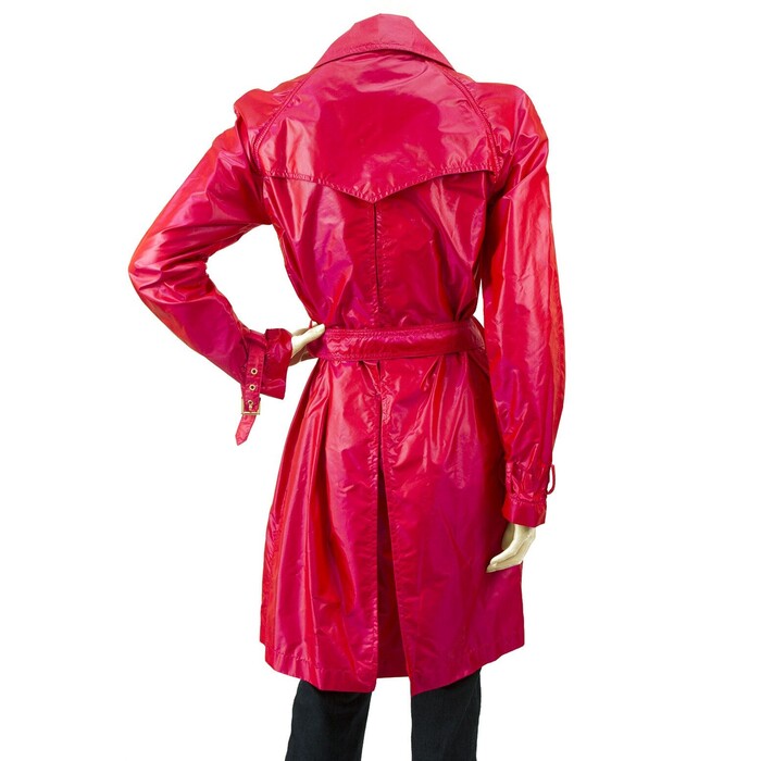 Roberto Cavalli Fuschia Pink Knee Length Trench Coat Lightweight Jacket size 40