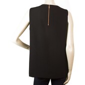 Ted Baker Black Half Bow Sleeveless Back Zipper Polyester Top - Size 2