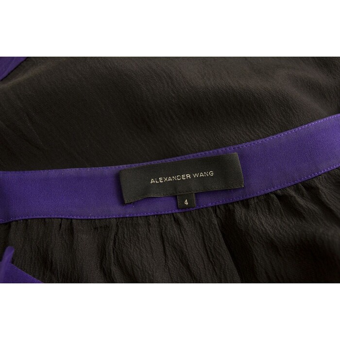 Alexander Wang Black & Purple Spaghetti Straps Mini Dress size 4